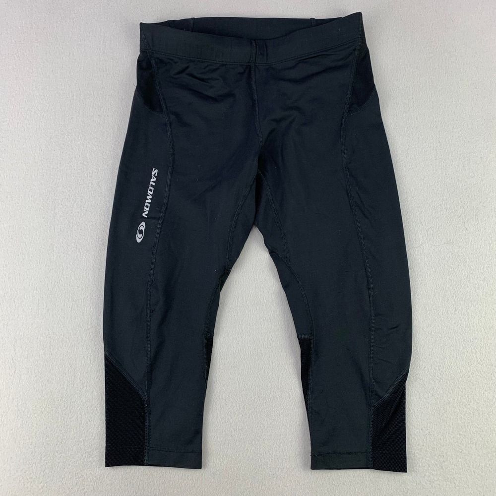 Salomon Exo Lab Running Tights Mens Large Black 3/4 Compression Pants